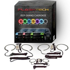 Rgb Color Changing Halo Kit For 05-10 Jeep Grand Cherokee Headlight Fog Lights