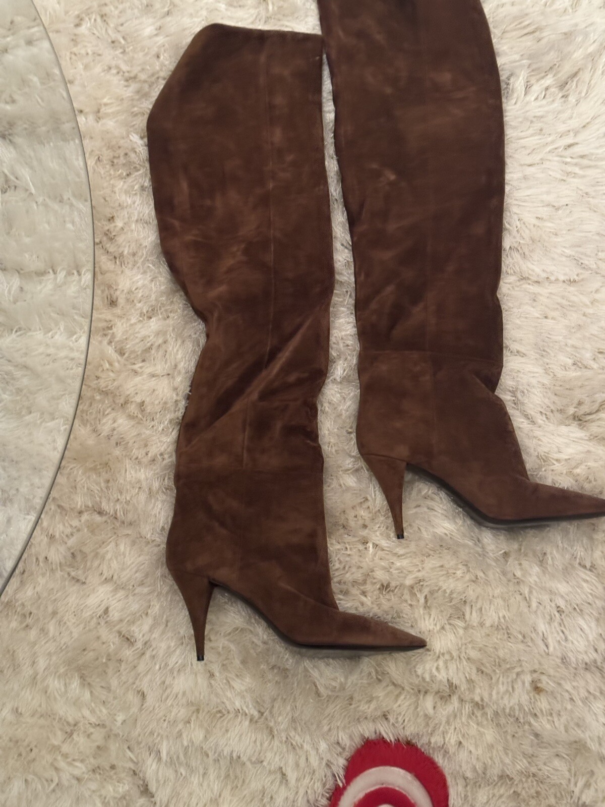 STIVALI 41 10 US YSL SAINT LAURENT NIKI pelle sopra il ginocchio coscia tacco alto italia