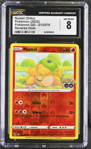 CGC 8 NM/MINT Numel (Ditto) 013/078 Unpeeled Reverse Holo Pokémon