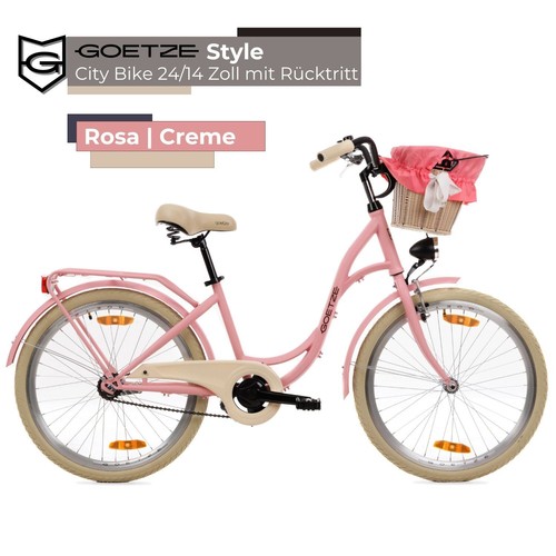 Goetze Style 24/14 Zoll Fahrrad 1 Gang mit Rücktritt Mädchen City Bike mit Korb! - Bild 10 von 64