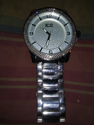 ice master mens stainless steel quartz movement water resistant designer watch