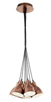 Eglo 49494 Priddy 1 7 Light Pendant Stainless Steel/copper Antique Finish Eglo 49494 Priddy 1 7 Light Pendant Stainless Steel/copper Antique Finish
