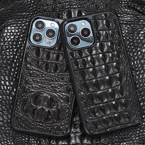 Genuine Crocodile Leather Case for iPhone 16 Pro Max 15 Alligator Military Cover - Picture 2 of 22