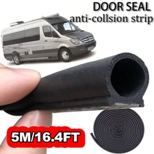 16FT/5M Car Universal D-Shape Rubber Door Weather Seal Weatherstrip Hollow Strip
