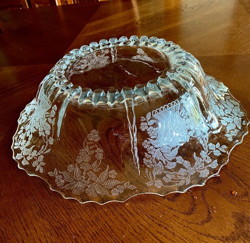 Fostoria Glass Flower Basket Depression Era Elegant Glass Flared Bowl 12.5 - Picture 7 of 10