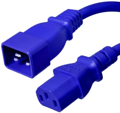 20 PACK LOT 5ft IEC C20 - C13 Blue Power Cord 14AWG 15A/1875W 100-250V 1.5M