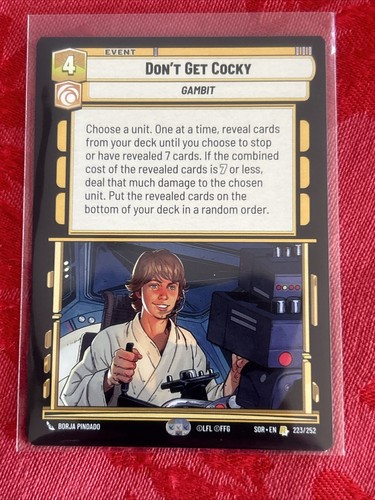 Star Wars Unlimited - Don't Get Cocky - Rare 223/252 Spark of Rebellion RARE - Picture 6 of 7