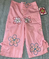 Girls Sz 4 Samantha Says Pink Pants w/ Embroidered Flowers NWT
