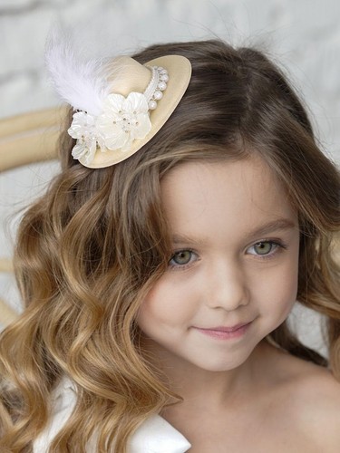 Mini Fascinator Hat Flower Feather Hair Clip Tea Party Hats Fancy Girls Acces... - Picture 5 of 6