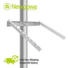 Newpowa Solar Panel Pole/Wall Mounting Bracket Heavy-Duty Off-Grid Charge System