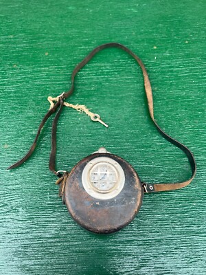Vintage SIMPLEX Punch Clock Time Recorder w/ Key and Leather Cover West Germany