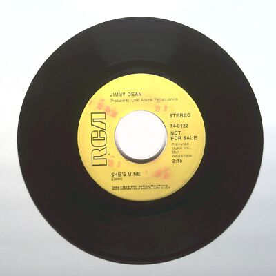Jimmy Dean - She's Mine; A Rose Is A Rose Is A Rose - Vinyl 45 RPM 7''