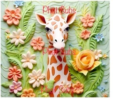 20oz Sublimation Tumbler Wrap 3D Giraffe Ready To Press Heat Transfer