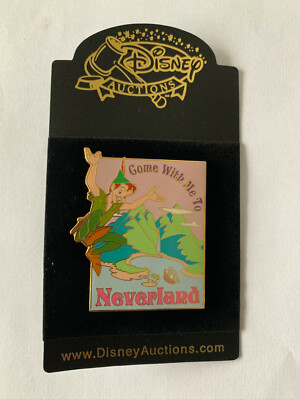 Disney Auctions Peter Pan Come With Me To Neverland Poster Pin Never Land LE NEW