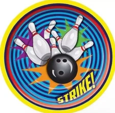 Bowling Ball Pins Retro League Sports Birthday Party 9" Paper Dinner Plates