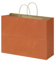 Paper Shopping Bags 100 Burnt Orange Vogue 16" x 6 x 12 ½" Retail Merchandise