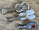Lot Vintage Costume Jewelry Souvenirs Pins Spain & Italy Guitar Micro Mosaic