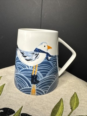 Rose of England Bone China Tasse Möwe Strand blau weiß Sommer Wellen neu ohne Etikett