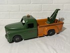 Vintage Structo Towing Service Wrecker Truck Pressed Steel Green Orange