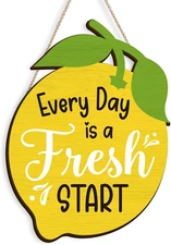 Lemon Kitchen Decor, Yellow Kitchen Accessories Theme Wall Art, Welcome Sign for