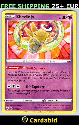 Shedinja - SWSH04 #066/185 SWSH04: Vivid Voltage Tomokazu Komiya NM