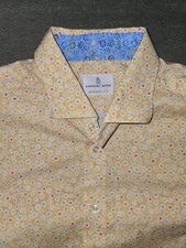 Emanuel Berg Xl Mens Modern Fit Button Down Short Sleeve Spring/Easter Floral