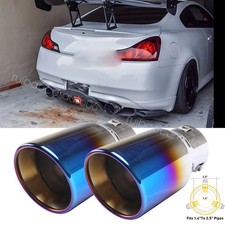 2x Car Exhaust Pipe Tip Rear Tail Throat Muffler For Infiniti G35 G37 Q50 Q60