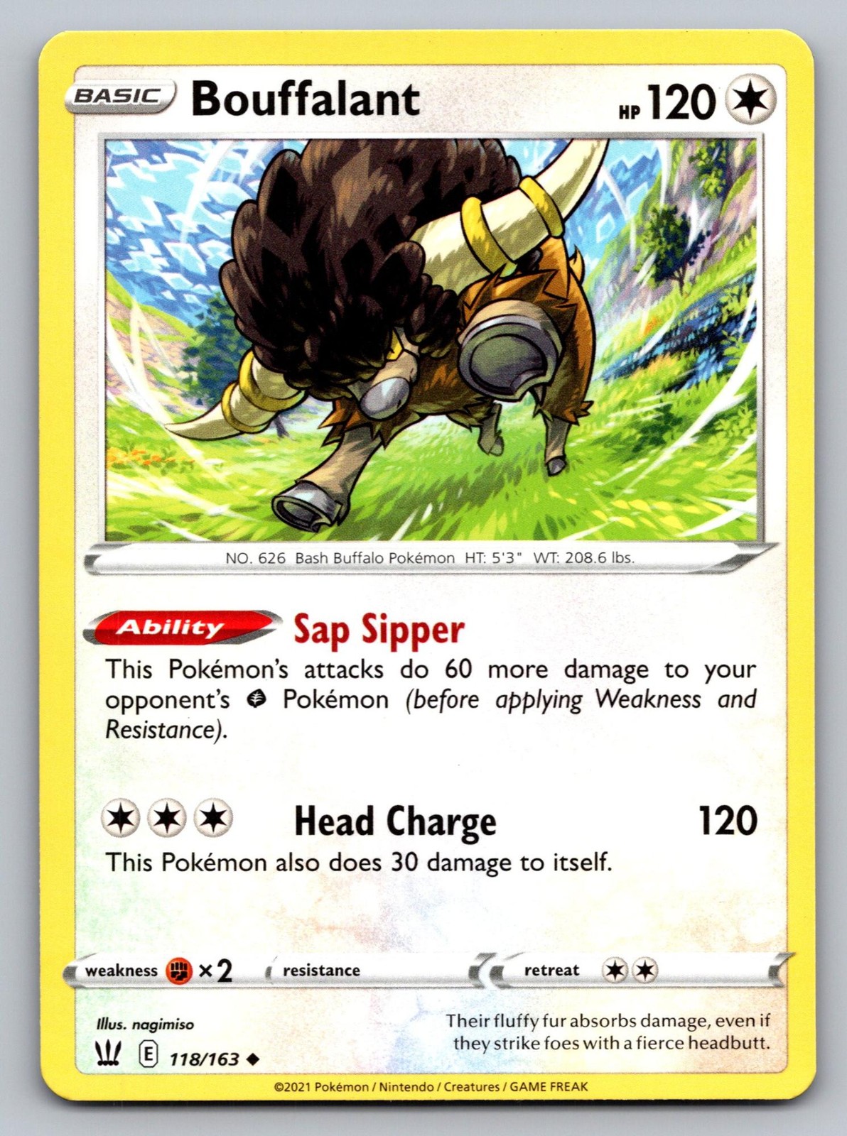 Bouffalant 118/163 Uncommon Battle Styles Pokemon Lightly Played