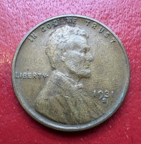 1931-S Lincoln Wheat Cent 1c - Key Date - Raw Very Fine (VF)
