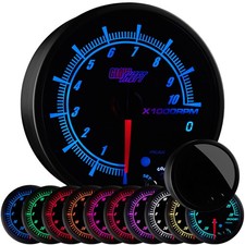 95mm Glowshift Elite 10 Color In Dash Tachometer W Shift Light