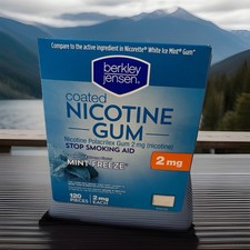 Berkley Jensen Coated Nicotine Polacrilex Gum 2mg Mint Freeze 120 ct. 09/2026