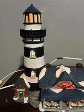 2000 Victorian Village Lighthouse Christmas Themed