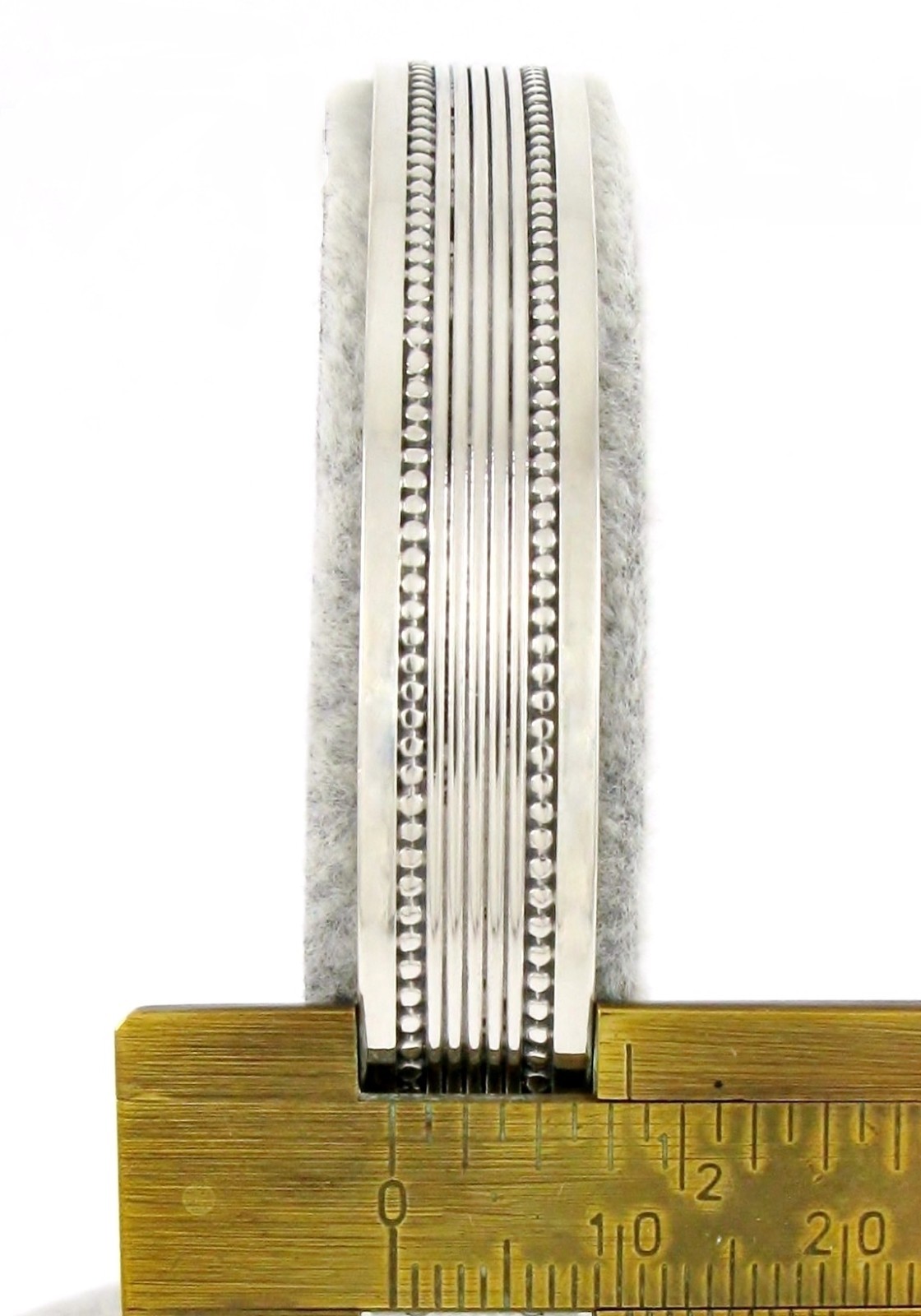 Solid Sterling Silver 925 Pinstripe Cuff Bracelet… - image 10