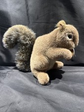 Hansa Standing Squirrel w Nut Realistic Plush Stuffed Animal Toy 8 1/2 Inches