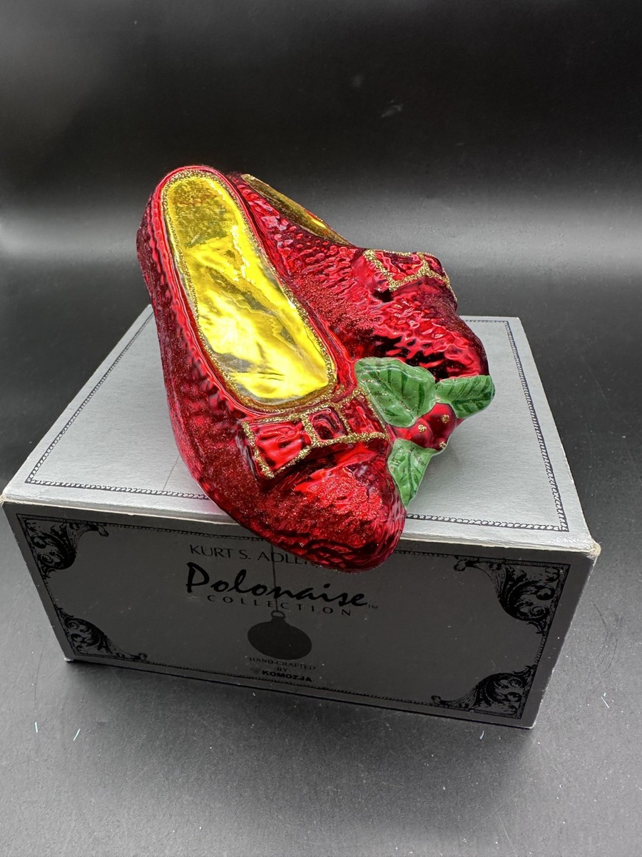 ストロベリーオーナメント3set KURT ADLER POLONAISE THE WIZARD OF OZ RUBY SLIPPERS ORNAMENT AP838