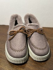 Skechers Women's Ojai Moccasin Slippers Pink Mauve Size 7M Faux Fur Lined Cozy