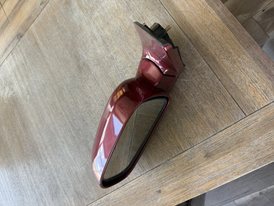 Espejo retrovisor eléctrico rojo con vista lateral del conductor Hyundai Santa Fe 2001-2004 OEM A01B27040 Foto 2 de 4