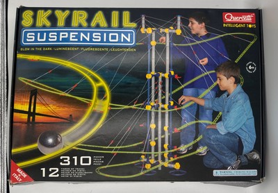 Quercetti Skyrail Suspension Set Glow in the Dark Marble Run 310 Pc STEM Toy