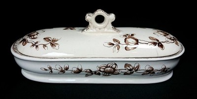 Antike viktorianische Porzellan Keramik Zahnbürstenhalter Box um 1880