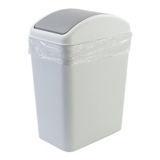 4.5 Gallon Kitchen Garbage Can Swing Lid Plastic Swing Top Trash Can Gray Bin