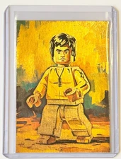 Bruce Lee Limited Gold Plated Artist Signed "The Minifigure" Trading Card 1/1