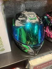 ILM Motorcycle Helmet Full Face with Mirrored&Clear Visors+2 Fins DOT Approved