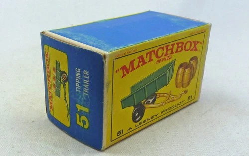 Lesney Matchbox Toys MB51b Tipping Trailer ORIGINAL Empty E4 Type Box