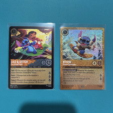 Disney Lorcana TCG Lilo  Stitch 31/207  Stitch 42/204 2-Card Lot Foil