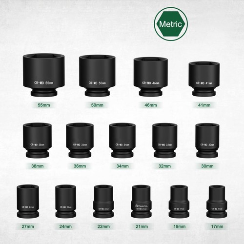 DRIVE DEEP IMPACT Socket Set 16mm-70mm HGV Long Reach Impact Socket 3/4" Inch - Picture 4 of 38