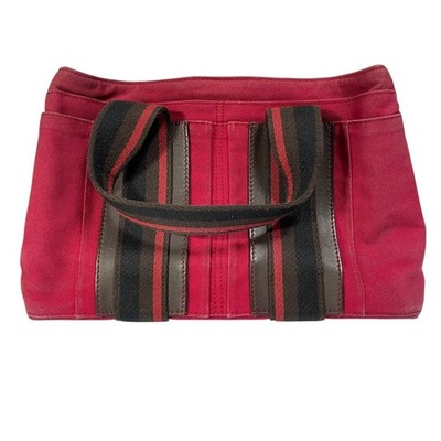 Hermes Troca Horizontal PM Red Canvas Tote Bag Hand Bag