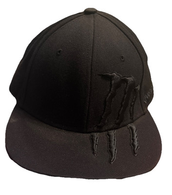 Monster Energy Kawasaki Hat Cap Fitted Size 1/4 Black Embroidered
