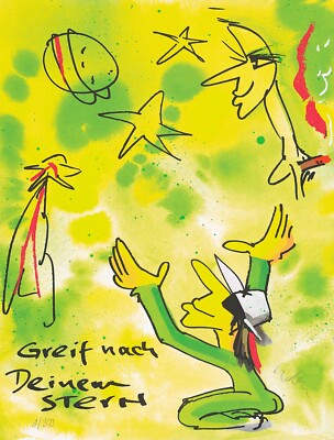 Farbsiebdruck Udo Lindenberg " Greid nach Deinem Stern 2023 hand. und Zertifikat
