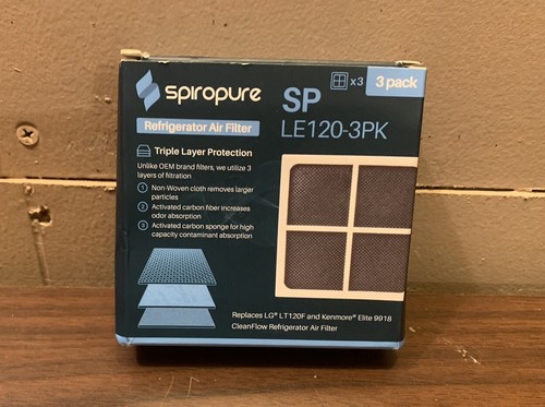 Spiropure SP-LE120-3pk Replacement Refrigerator Air Filter