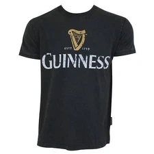 Guinness Distressed Label Tee Shirt Black